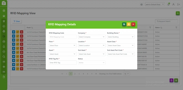 Asset Mapping and Tracking System with RFID and Barcode