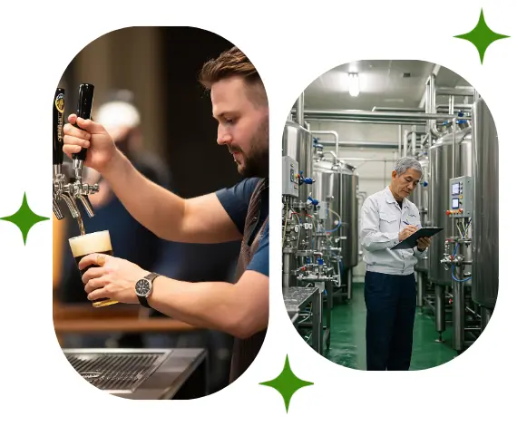 Brewery ERP system overview showing batch tracking inventory and production control