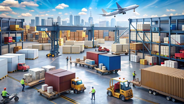 Cargo logistics and distribution company managing warehouse operations and freight delivery