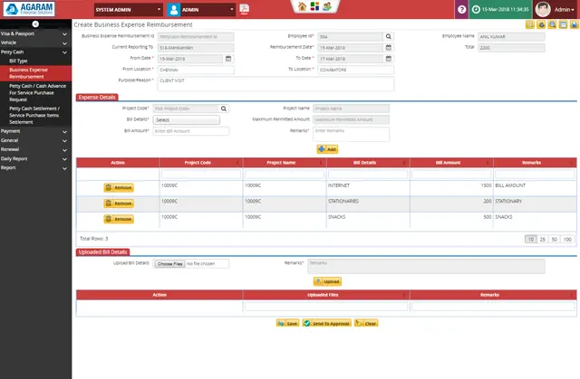 Admin Module in EPC