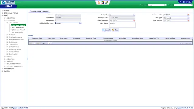 Attendance Module in HRMS