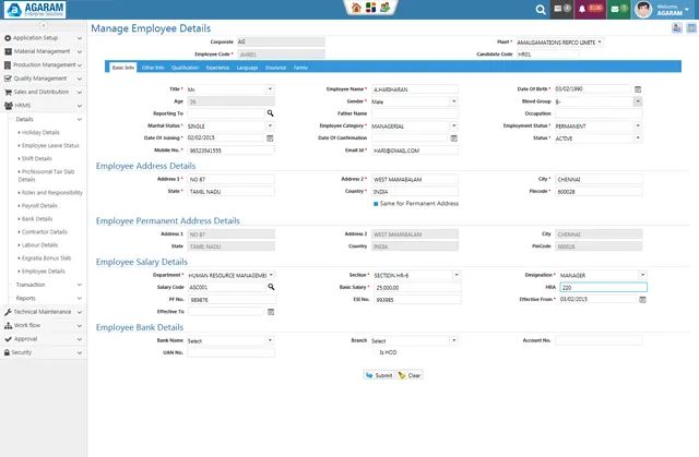 HR Module in Manufacturing