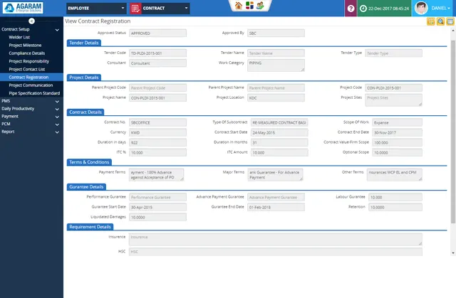 Contract Module in Oil and Gas