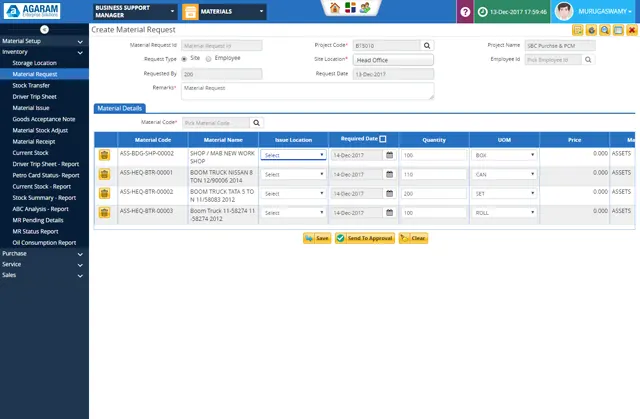 Material Management Module in Oil and Gas