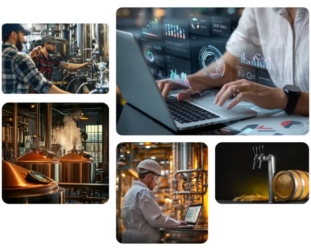 Brewery ERP software dashboard for production fermentation and compliance management